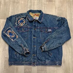 Womens Vintage SMILE‎ Western Indian Denim Jean Jacket